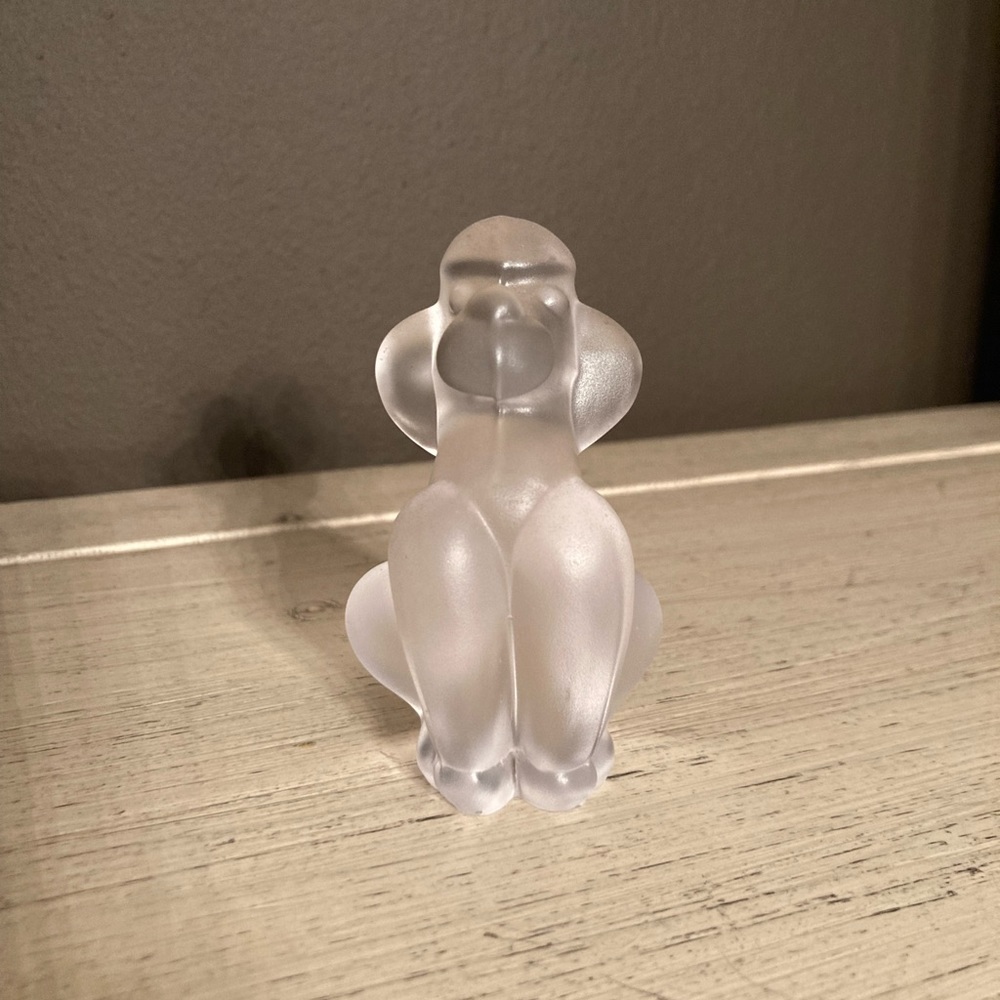 Vintage Frosted Glass Poodle